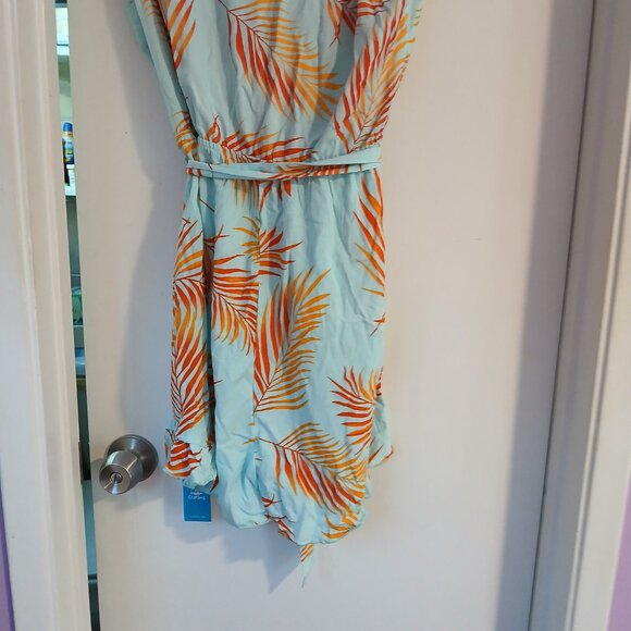Cupshe Women's Flutter Sleeve Tropical Print Romper SZ M NWT - Picture 7 of 13